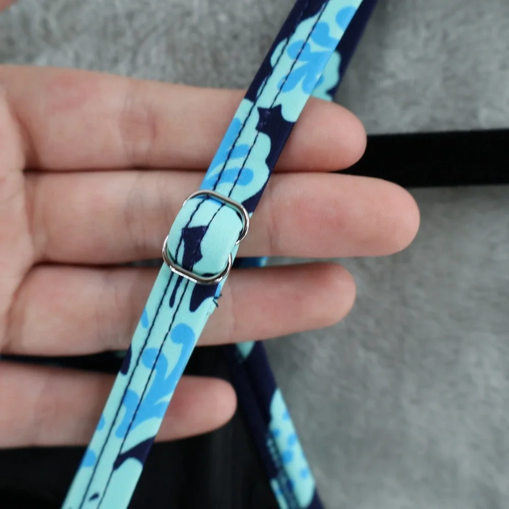 Swim Solutions Swimdress Womens 8 Blue Floral Empire Waist Modest Resort NWT - Picture 6 of 15